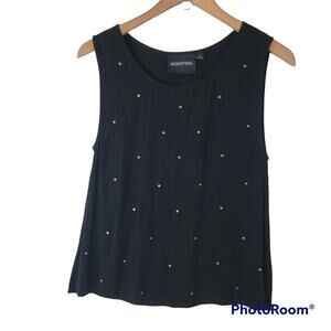 Mink Pink Womens Black Tank with Brass Embellishments Size Small